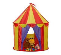 Relaxdays campaña de Circo, para niños, Tienda Interior, HD: 125 x 95 cm, Plegable y Colorida con Cortinas, Poliéster, Plástico, 125 x 95 x 95 cm