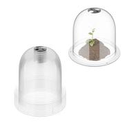 Relaxdays Campanas de Cultivo, Pack 10, 25 cm Ø, Anti Heladas y Caracoles, Cubiertas Apilables, Pet, Transparente, 100% plástico