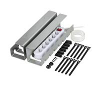 Relaxdays Canaletas Cables Escritorio, Set 2, Organizadores Cableado, 10 x 43 x 10 cm, Accesorios para Fijar, Plateado