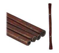 Relaxdays Cañas Bambú, Set 25 Uds., Soporte para Plantas, 105 cm, Tutores Trepadoras, Tomateras Jardín, Marrón Oscuro