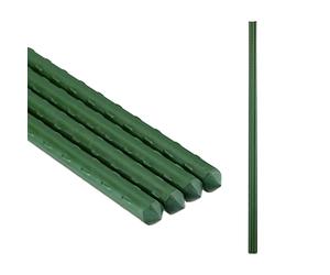 Relaxdays Cañas Plantas, Set 10 Uds., 120 cm, 10 mm Ø, Soporte Tomateras, Acero Plastificado, Palos Jardín, Verde Oscuro