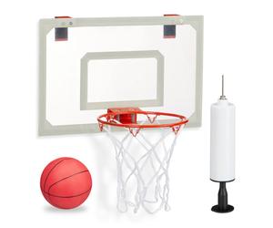 Relaxdays Canasta baloncesto para habitación blanco,rojo
