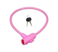 Relaxdays Children's Cable Bike Lock Candado Bici Infantil, 2 Llaves, 70 cm Largo, para Bicicleta y Patinete, Cerrojo Patín Niños, Rosa, Latón