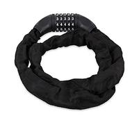 Relaxdays Candado de cable numérico, Sistema antirrobo para bicicletas, Combinación de cinco números, Acero, Negro
