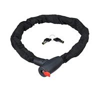Relaxdays Candado de Cadena Secure, Antirrobo para Bicicletas y Motocicletas, Dos Llaves, Seguro, Exterior, Negro, 100 cm, Adultos Unisex