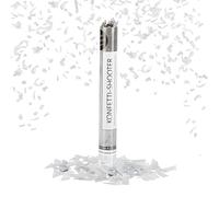 Relaxdays Cañón Confeti, Set de 10, Altura Efecto 6-8 m, Nochevieja, Cumpleaños y Boda, 40 cm, Disparador Confetti Papel, Plateado