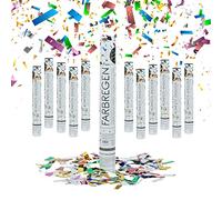 Relaxdays Cañón Confeti, Set de 12, Altura Efecto 6-8 m, Nochevieja, Cumpleaños y Boda, Party Popper 40 cm, Multicolor, Cartón