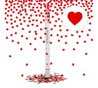 Relaxdays Cañon para corazones de confeti 80 cm rojo