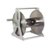 Relaxdays Carrete de Manguera Inoxidable para 50 m (1/2") Suelo/Pared, 31x50x36 cm, Plateado