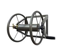 Relaxdays Carrete manguera acero inoxidable marrón