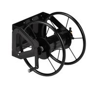 Relaxdays Carrete para manguera para la pared negro