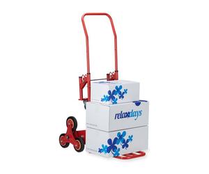 Relaxdays Carretilla de mano hasta 150 kg rojo,negro