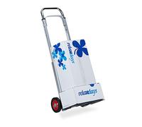 Relaxdays Carretilla de Mano Plegable hasta 200 kg, Metal, Plateado, 107 x 40 x 40,5 cm