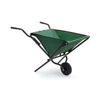 Relaxdays Carretilla Plegable, 66x64x112 cm, Carretillo Mano, Jardín y Obras, Poliéster, Aprox. 56 l, hasta 30 kg, Verde
