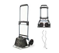 Relaxdays Carretilla Plegable, hasta 120 kg, 111x52x48 cm, mudanzas, Mango telescópico de Acero, Plateada/Gris