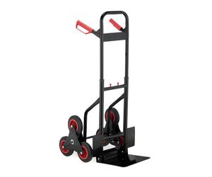 Relaxdays Carretilla sube escaleras negra rojo,negro