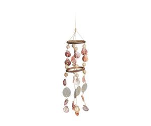 Relaxdays Carrillón de viento musical colgante beige,blanco,marrón