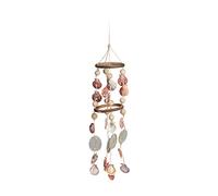 Relaxdays Carrillón de Viento para Exterior e Interior, Conchas Capiz-Madera, Multicolor, 75 cm