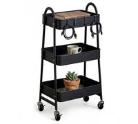 Relaxdays Carrito 3 niveles negro
