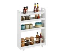 Relaxdays Carrito auxiliar con 4 pisos blanco,plata