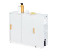 Relaxdays Carrito auxiliar estrecho con ruedas blanco,marrón claro
