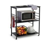 Relaxdays Carrito de cocina 3 niveles negro