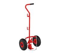 Carrito de Transporte Relaxdays para bombonas de 3 y 5 kg, Acero, Ruedas neumáticas, Rojo/Negro