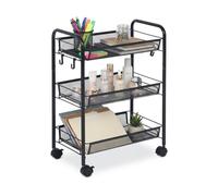 Relaxdays Carrito malla varios niveles negro