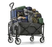 Relaxdays Carrito Plegable de 100 kg, Mango telescópico, Tejido Oxford para Compras, Camping y Playa, Gris 89x50x72 cm