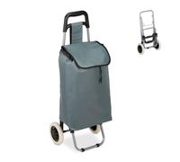 Relaxdays Carro compra plegable negro,plata,gris