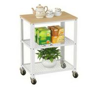Relaxdays Carro de cocina 3 niveles blanco