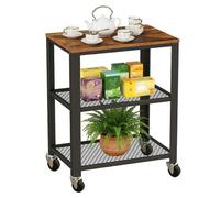 Relaxdays Carro de cocina 3 niveles negro