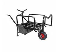 Relaxdays Carro de pesca con bolsa rojo,negro