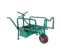 Relaxdays Carro de pesca con bolsa verde oscuro,rojo