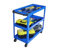 Relaxdays Carro de taller 3 niveles azul