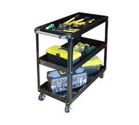 Relaxdays Carro de taller 3 niveles negro