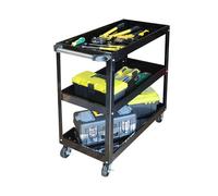 Relaxdays Carro de Taller móvil 3 Niveles, Carga 100 kg, 82.5×84×41 cm, Negro