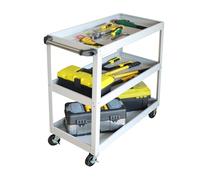 Relaxdays Carro de Taller móvil con Herramientas, 3 Niveles, hasta 100 kg, Gris, 78x76x35 cm