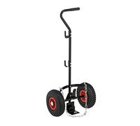 Relaxdays Carro para Bombonas de Gas de 3 y 5 kg, Ruedas Neumáticas, Carrito para Transporte Butano, Acero, Negro/Rojo