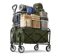 Relaxdays, Carro Plegable, 100 kg, Mango telescópico, Tejido Oxford, para Compras, Camping y Playa, Verde