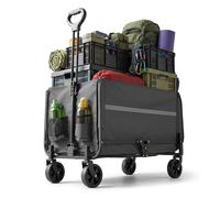 Relaxdays Carro plegable con portón negro,gris