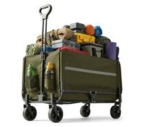 Relaxdays Carro plegable con portón verde oscuro,negro