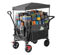 Relaxdays Carro plegable techo negro,gris