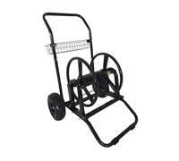 Relaxdays Carro portamangueras 60 m, Acoplamiento rápido, 2 Ruedas neumáticas, Acero, Desmontable, Negro 94x66x60 cm