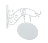 Relaxdays Cartel inscribible de pared de hierro blanco