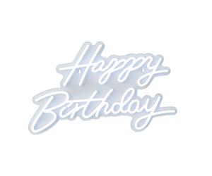 Relaxdays Cartel LED «Feliz cumple» blanco