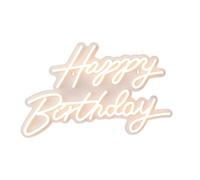 Relaxdays Cartel LED Happy Birthday Decoración Luminosa 28×40 cm Cálido con Cable USB para Colgar