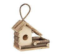 Relaxdays Casa de Pájaros Decorativa para Colgar, Madera, Marrón, 29 x 20 x 12 cm