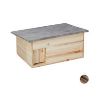 Relaxdays Casa erizo de madera marrón claro,gris