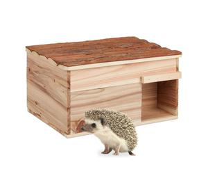 Relaxdays Casa para erizo con suelo marrón,marrón claro